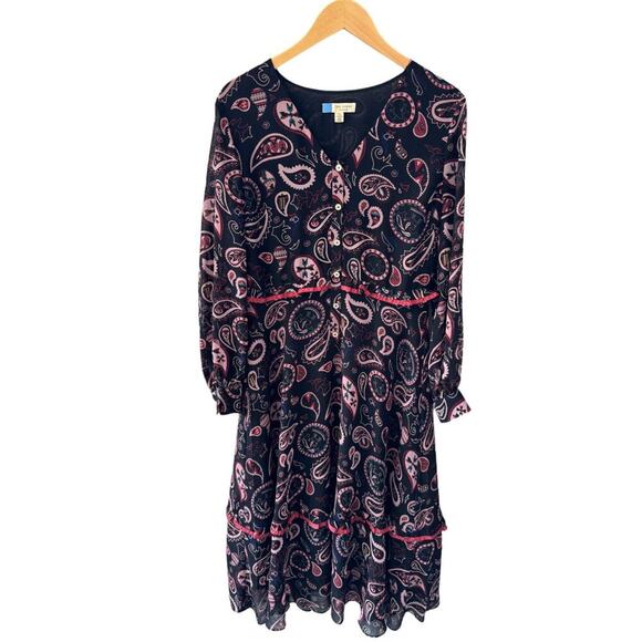 Ted Baker Colour by Numbers Limeri V-Neck Printed Midi Dress Size 4 - Picture 3 of 11